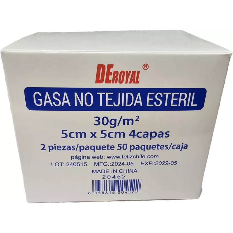 SET 50 PARES GASA NO TEJIDA ESTE RIL 5CMX5CM 4 CAPAS - 4