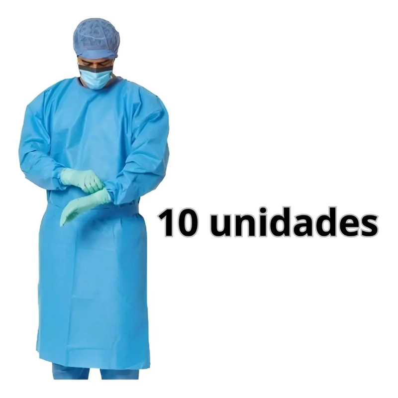 10U. BATAS DESECHABLE QUIRURGICO TNT IMPERMEABLE MANGA LARGA - 3