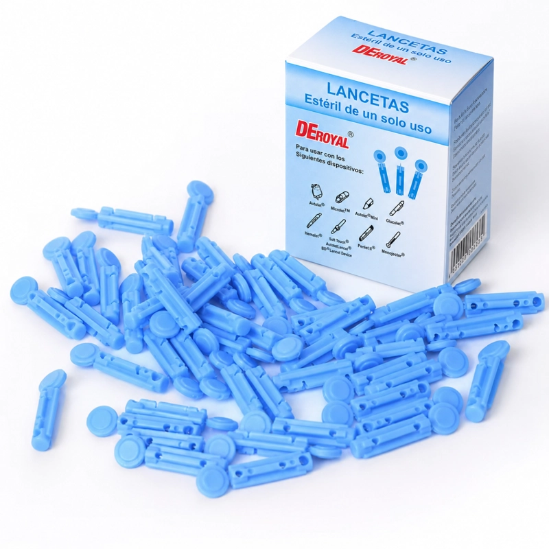 LANCETAS ESTE RILES DESECHABLES GLUCOMETRO DEROYAL 100 PZAS - 1