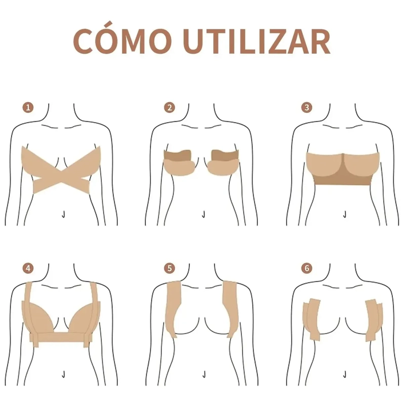 CINTA ADHESIVA LEVANTA BUSTO TAPA PEZON PUSH UP INVISIBLE - 4