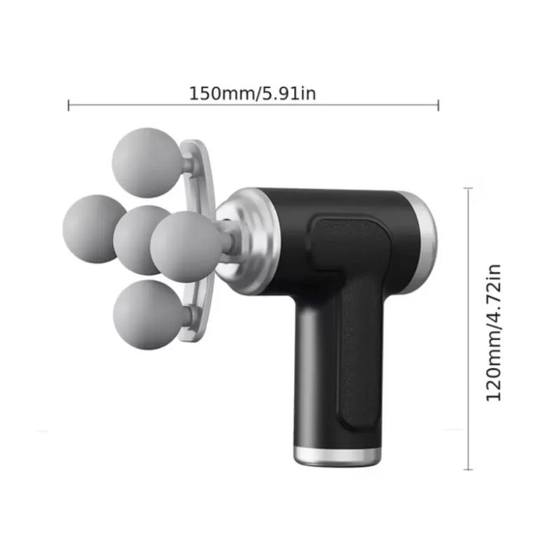 PISTOLA MASAJE MUSCULAR FASCIAL 6 VELOCIDADES 10 CABEZALES - 2