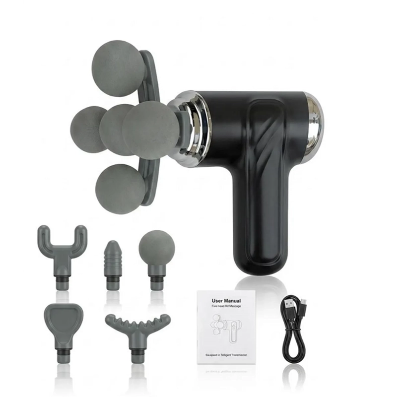 PISTOLA MASAJE MUSCULAR FASCIAL 6 VELOCIDADES 10 CABEZALES - 4