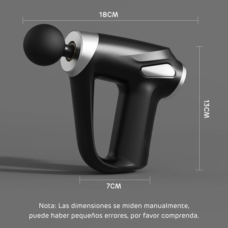 MINI PISTOLA MASAJE MUSCULAR FASCIAL PORTATIL 4 EN 1 - 3