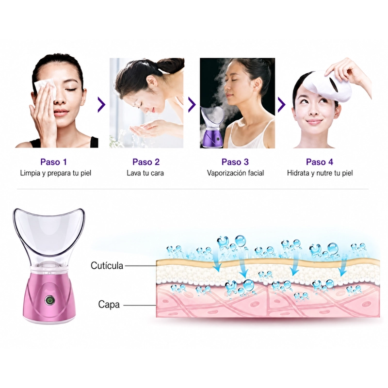 VAPORIZADOR FACIAL OZONO LIMPIEZA PROFUNDA HIDRATANTE SPA - 5