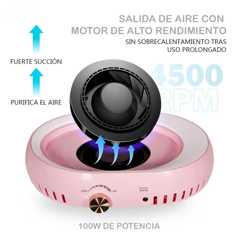 COLECTOR ASPIRADOR DE POLVO UÑAS 100W MANICURE PROFESIONAL - 3