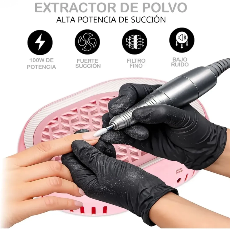 COLECTOR ASPIRADOR DE POLVO UÑAS 100W MANICURE PROFESIONAL - 5