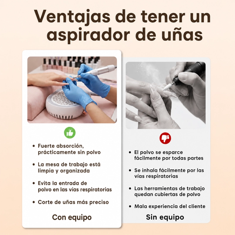 COLECTOR ASPIRADOR DE POLVO UÑAS 100W MANICURE PROFESIONAL - 8