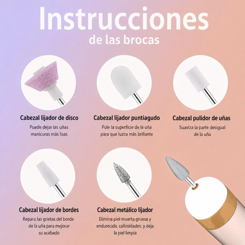 TORNO LIMA ELE CTRICA DE UÑAS PROFESIONAL RECARGABLE 5 EN 1 - 4