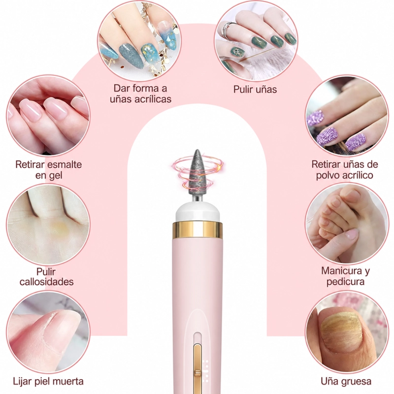 TORNO LIMA ELE CTRICA DE UÑAS PROFESIONAL RECARGABLE 5 EN 1 - 8