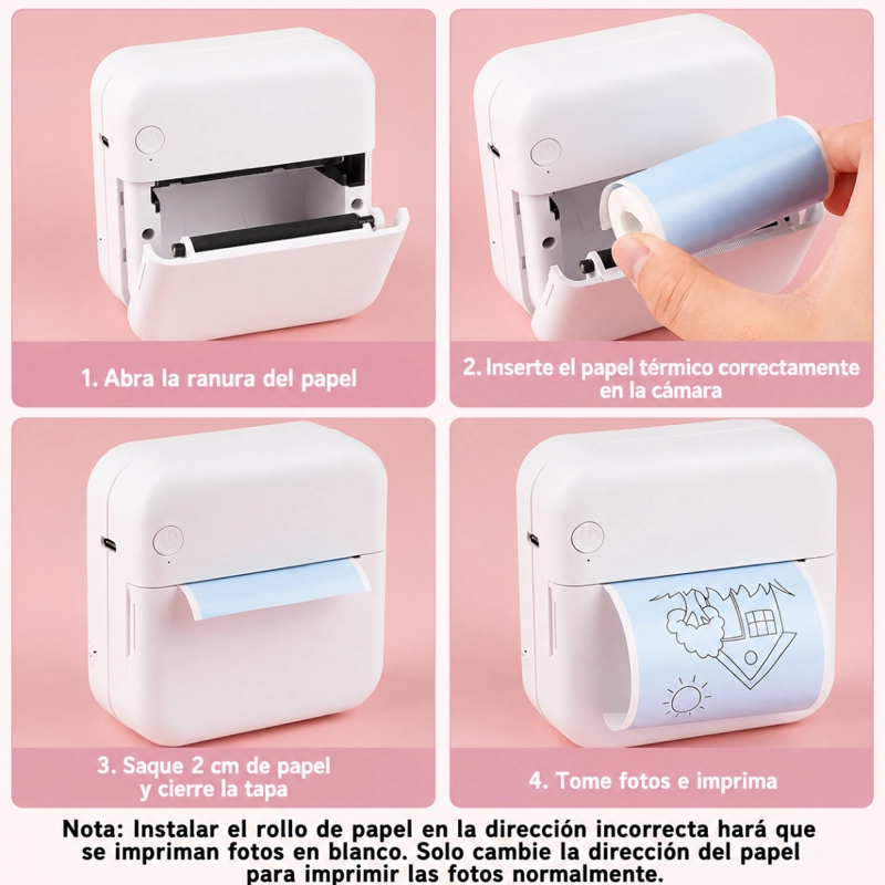 PACK 9 ROLLOS PAPEL ADHESIVO MINI IMPRESORA PORTATIL COLORES - 5