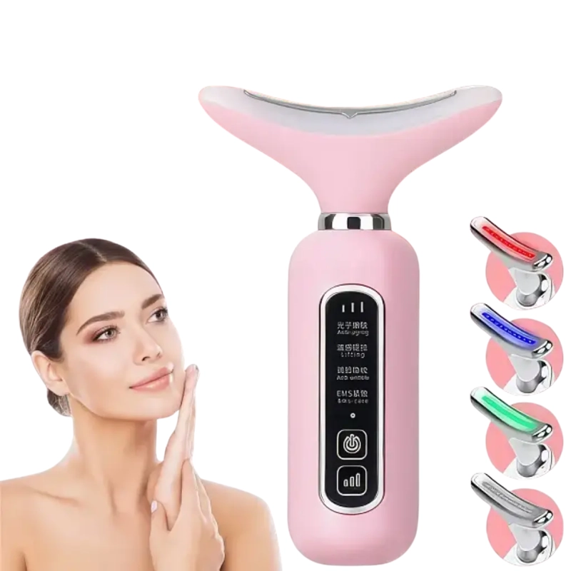 MASAJEADOR FACIAL Y CUELLO REAFIRMANTE ANTI ARRUGAS LUZ ROJA - 1