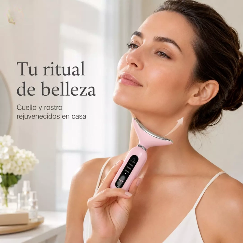 MASAJEADOR FACIAL Y CUELLO REAFIRMANTE ANTI ARRUGAS LUZ ROJA - 5