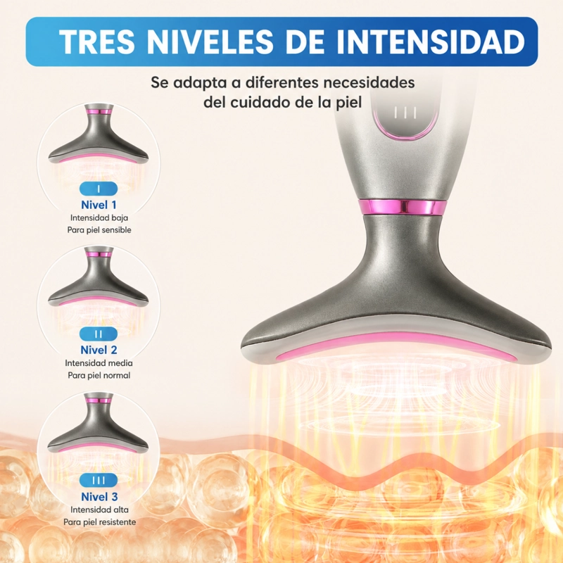 MASAJEADOR FACIAL Y CUELLO REAFIRMANTE ANTI ARRUGAS LUZ ROJA - 6