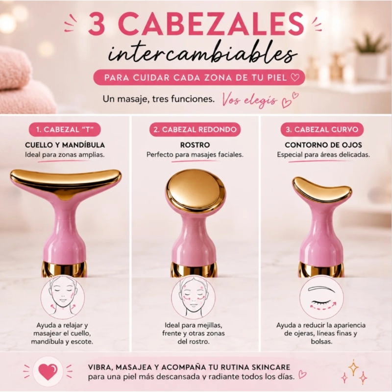 KIT MASAJEADOR FACIAL CUELLO 3 EN 1 LIFTING REAFIRMANTE - 2