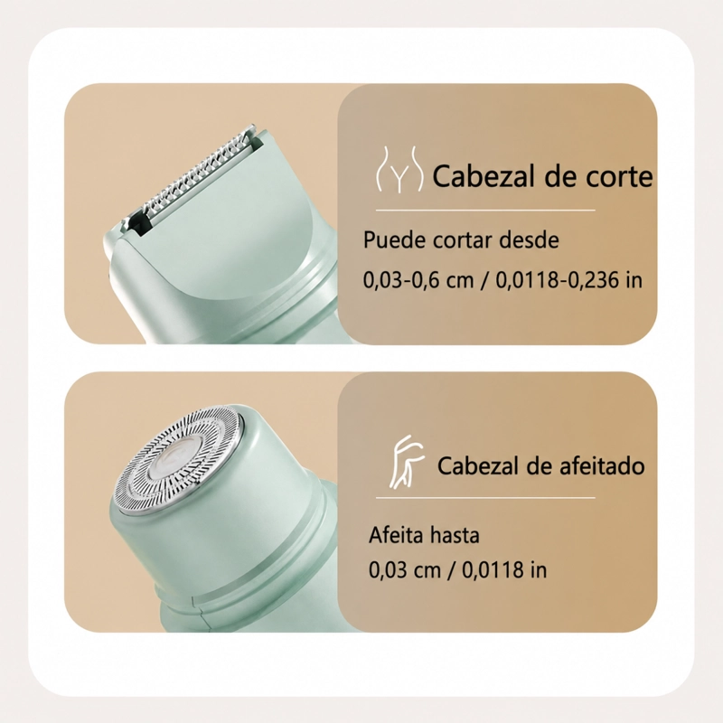 DEPILADORA DOBLE CABEZAL CORPORAL RECARGABLE - 4