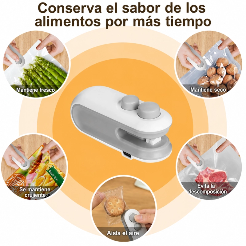 SELLADORA DE BOLSAS PORTATIL MINI SELLADOR DE ALIMENTOS - 4