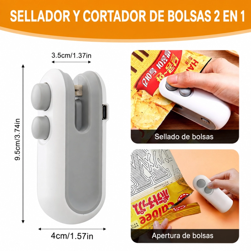 SELLADORA DE BOLSAS PORTATIL MINI SELLADOR DE ALIMENTOS - 5
