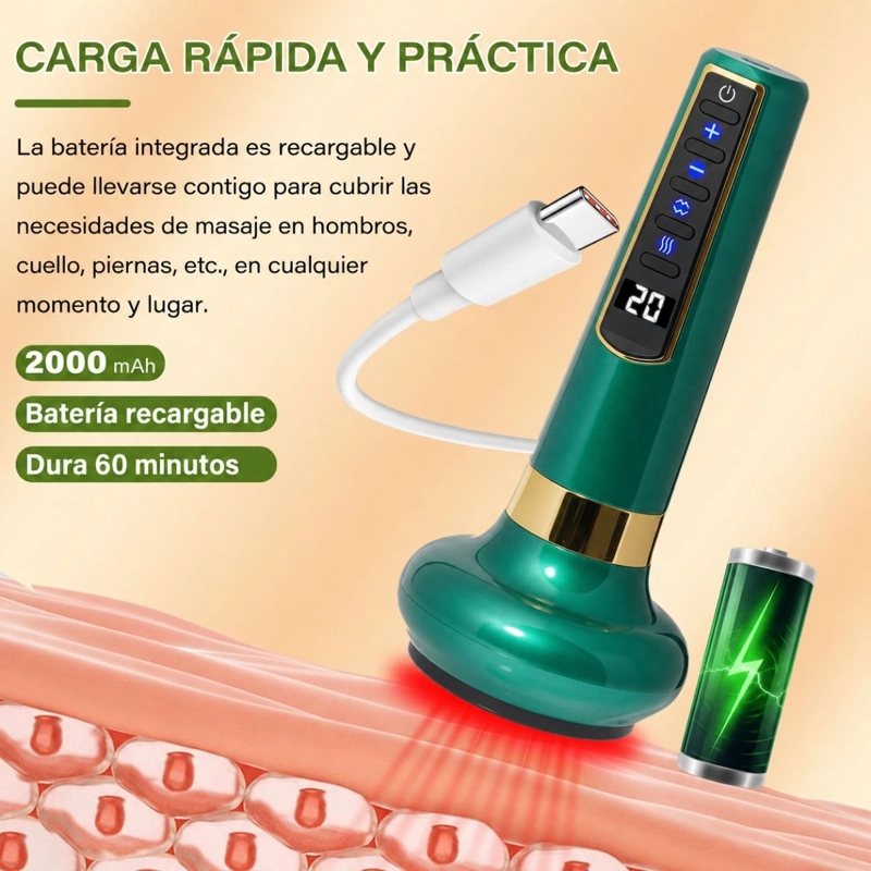 MASAJEADOR DE VENTOSAS INTELIGENTE CON CALOR Y SUCCION - 5