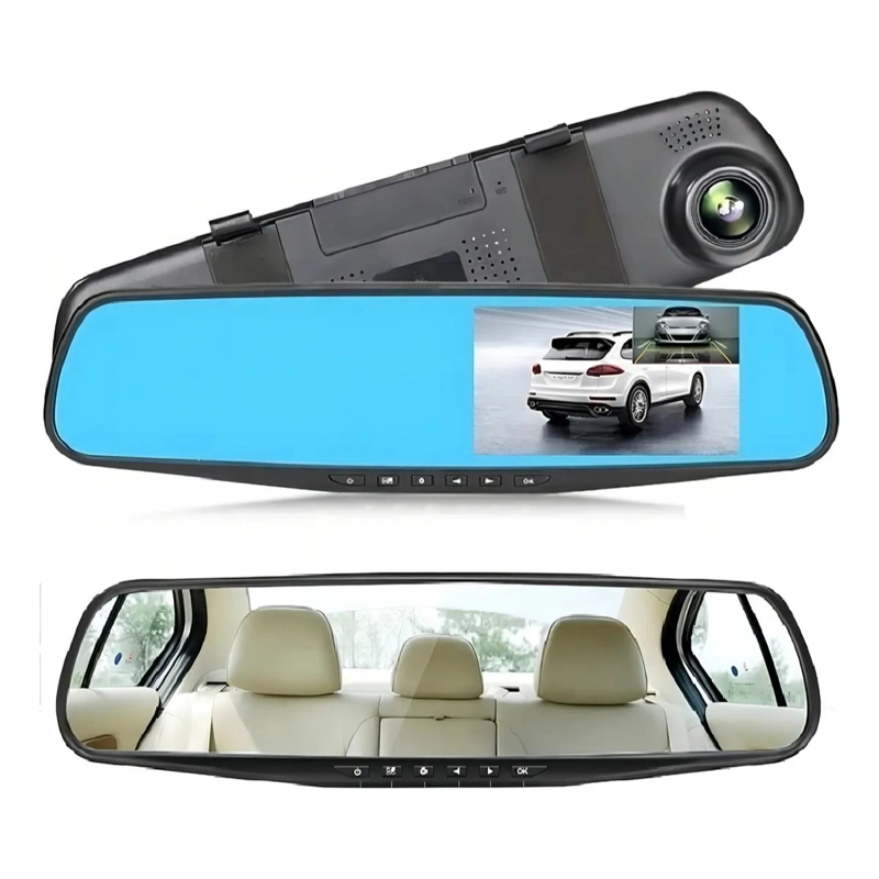 ESPEJO RETROVISOR CON CAMARA DVR FULL HD GRABACION AUTO - 1
