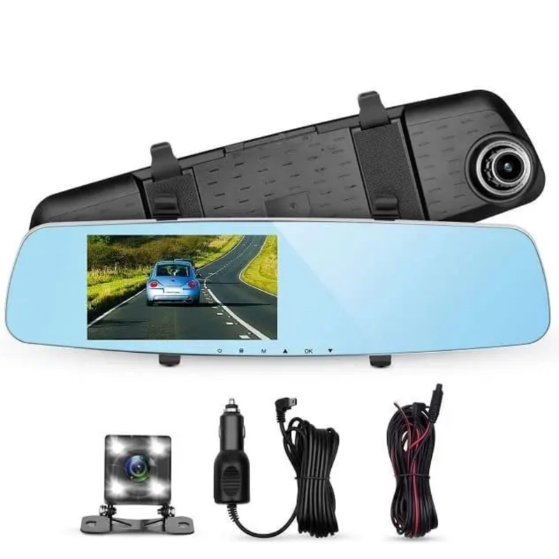 ESPEJO RETROVISOR CON CAMARA DVR FULL HD GRABACION AUTO - 2