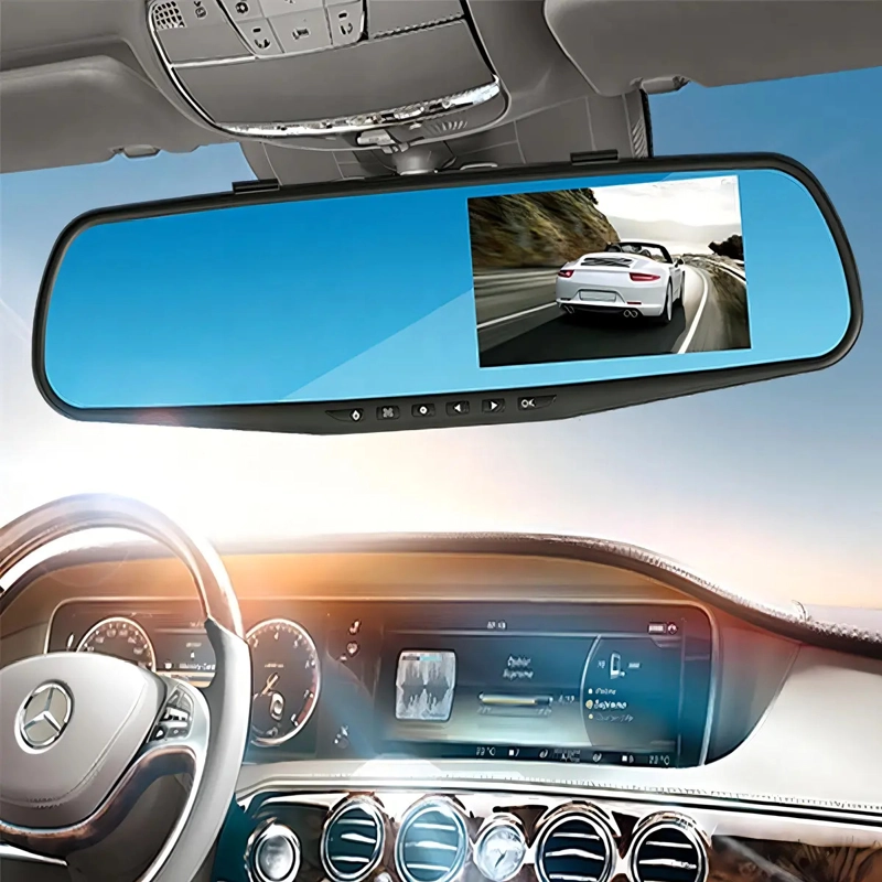 ESPEJO RETROVISOR CON CAMARA DVR FULL HD GRABACION AUTO - 7