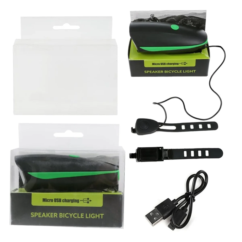 LUZ BICICLETA CON BOCINA RECARGABLE USB ALTA POTENCIA 7588 - 7