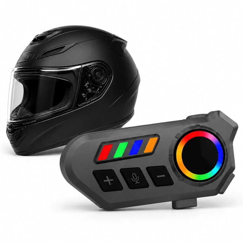 AUDIFONOS MANOS LIBRES PARA CASCO DE MOTO INTERCOMUNICADOR - 1