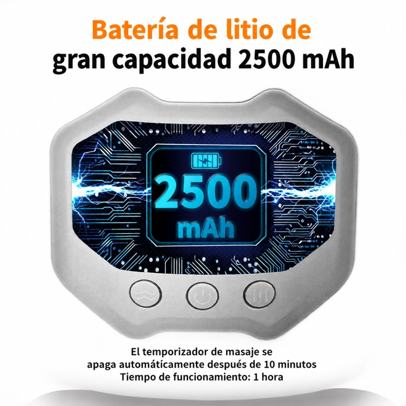 MASAJEADOR RODILLA RECARGABLE PORTATIL CALOR Y PANTALLA LED - 4
