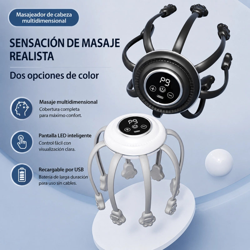MASAJEADOR CABEZA ELE CTRICO INALAMBRICO ANTIESTRE S RELAJANTE - 4