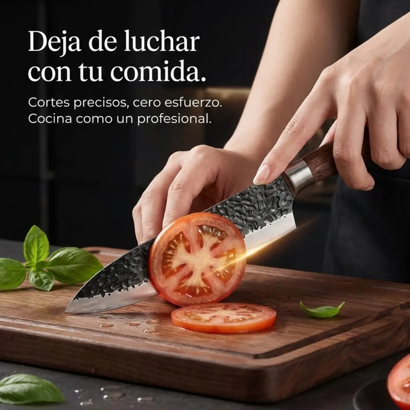 SET 4 CUCHILLOS COCINA TIJERA Y PELADOR NEGRO ANTIADHERENTE - 2