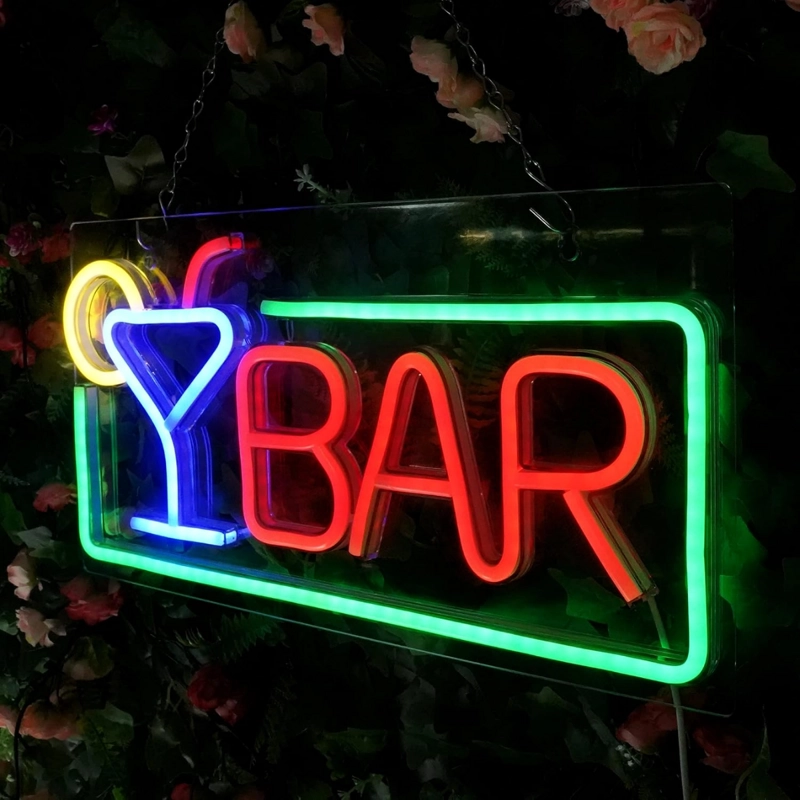 LETRERO CARTEL NEON LED BAR USB CON COLGANTE - 2