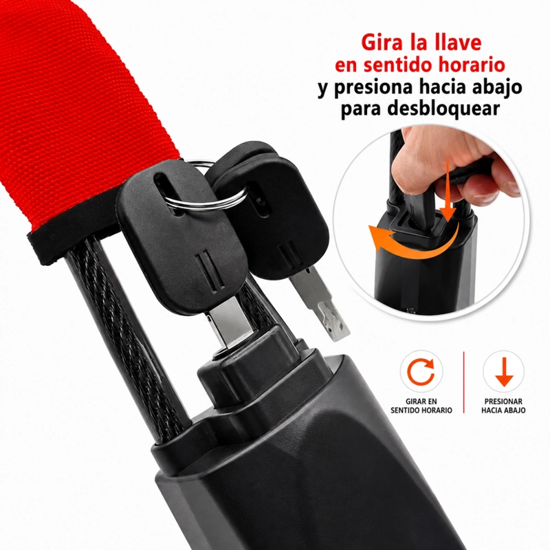 TRABA DE SEGURIDAD ANTIRROBO PARA VOLANTE DE AUTO - 5
