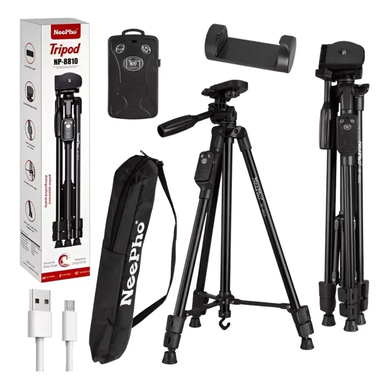 TRIPODE PROFESIONAL EXTENDIBLE AJUSTABLE PARA CAMARA CELULAR - 1