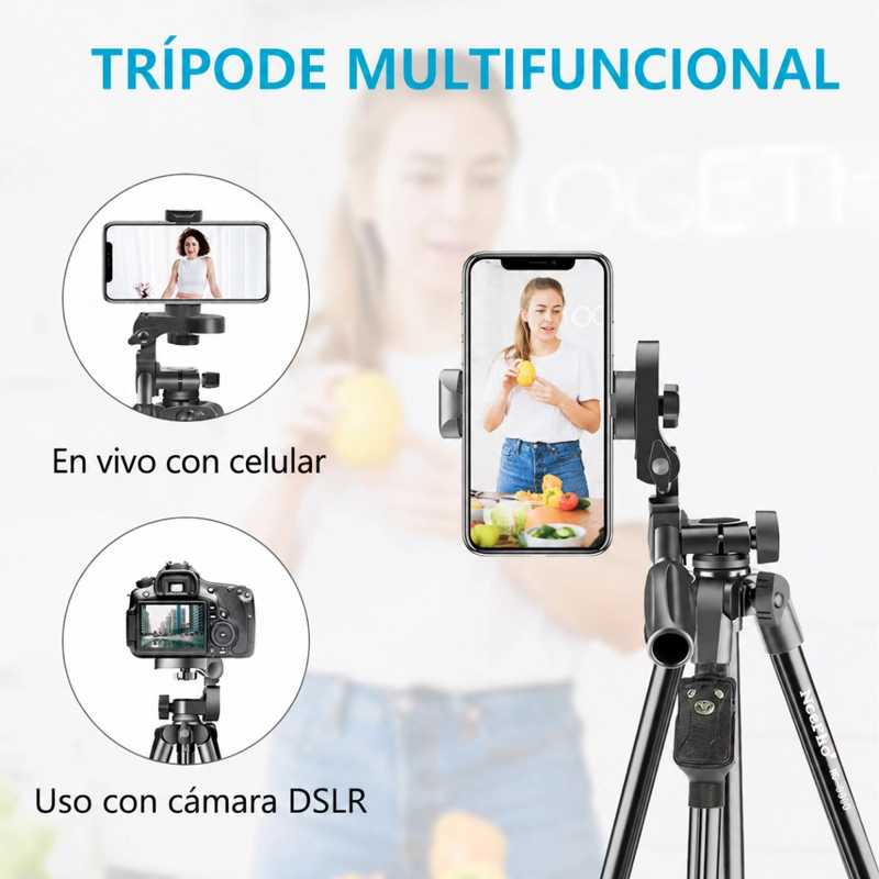 TRIPODE PROFESIONAL EXTENDIBLE AJUSTABLE PARA CAMARA CELULAR - 5