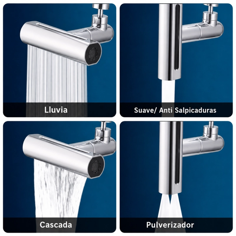 CABEZAL DE GRIFO AIREADOR AGUA MULTIFUNCIONAL ROTACION 360°MODELO CABEZAL DE GRIFO AIREADOR AGUA MUL - 6