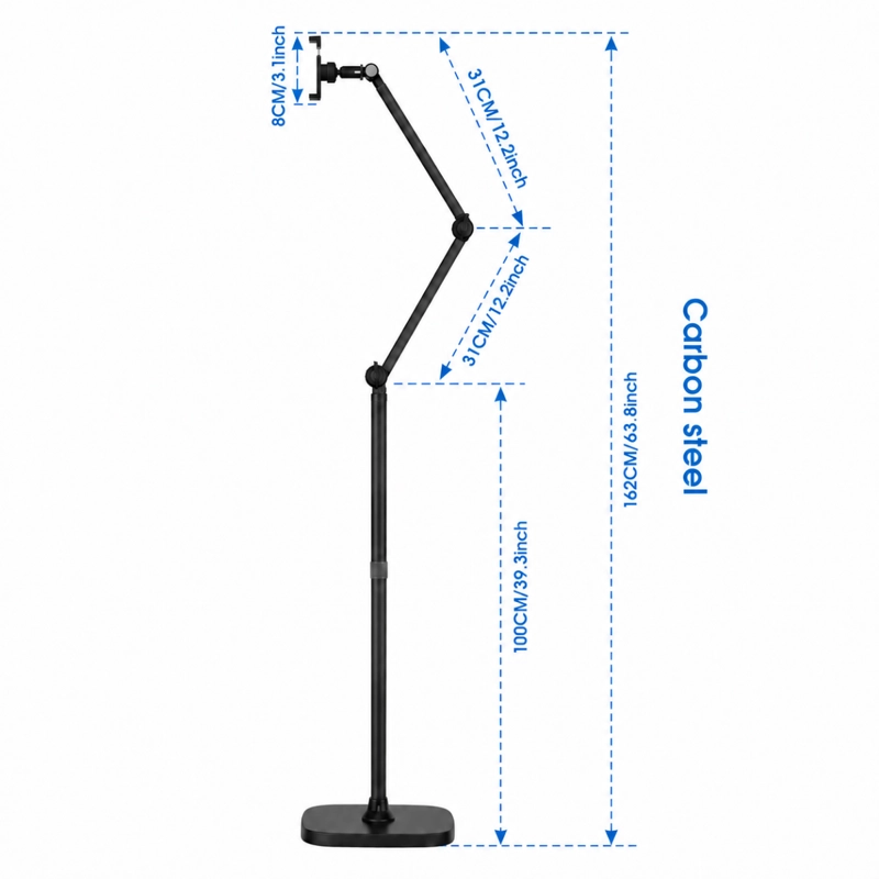 SOPORTE DE PISO FLEXIBLE EN ACERO PARA TABLET Y CELULAR - 5