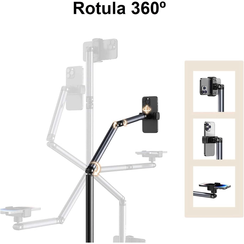 SOPORTE DE PISO FLEXIBLE EN ACERO PARA TABLET Y CELULAR - 6
