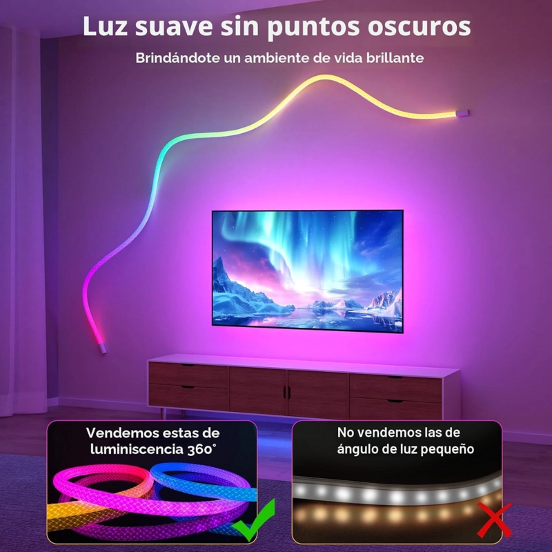 TIRA LUZ LED NEON INTELIGENTE 5M RGB RITMICA APP CONTROL - 3