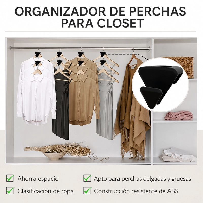 SET 18 GANCHOS COLGADOR ORGANIZADOR MULTIPLE PARA CLOSET - 3