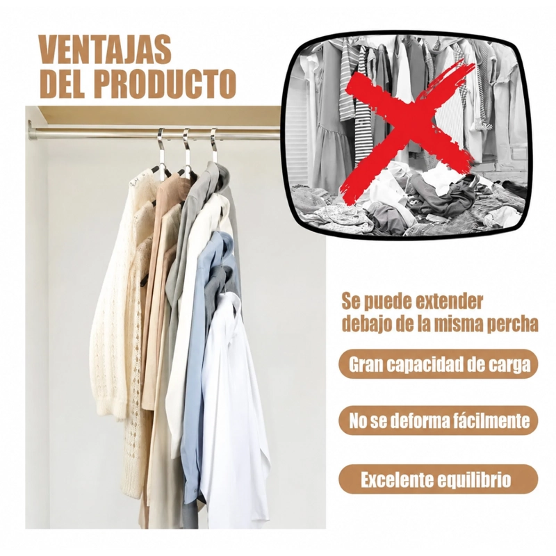 SET 18 GANCHOS COLGADOR ORGANIZADOR MULTIPLE PARA CLOSET - 5