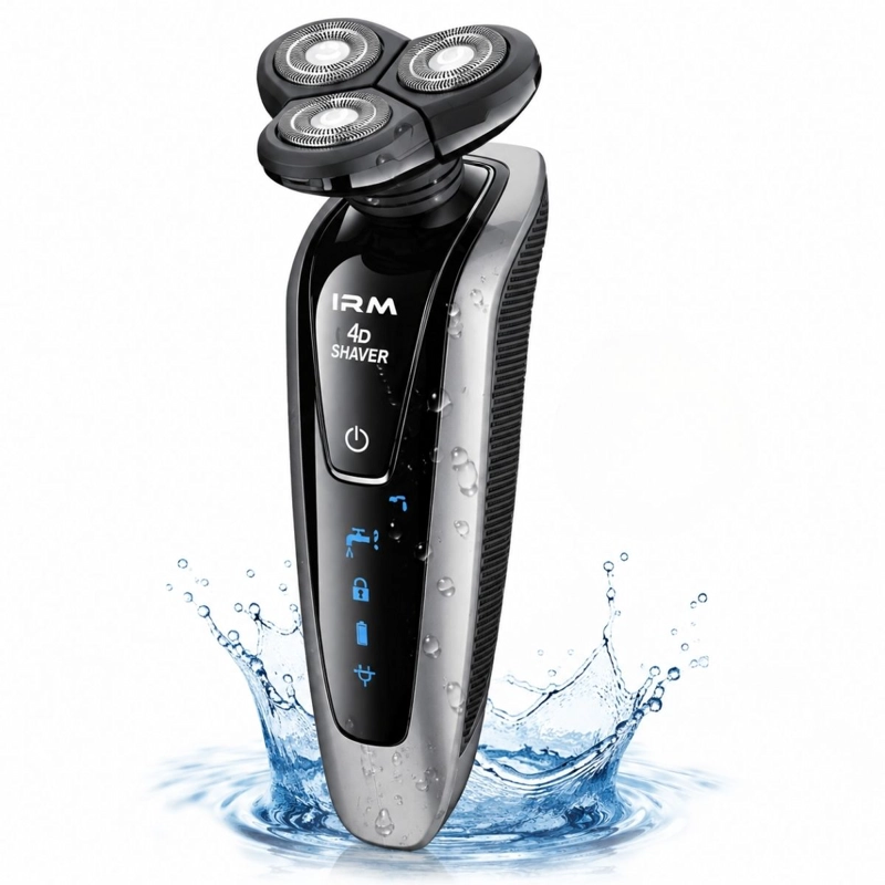 AFEITADORA HOMBRE BARBA GIRATORIA RECARGABLE WATERPROOF IPX6 - 1