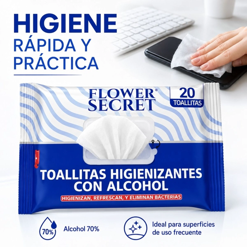 240 TOALLITAS HUMEDAS HIGIENIZANTES ALCOHOL 70% DESINFECTANTES - 2