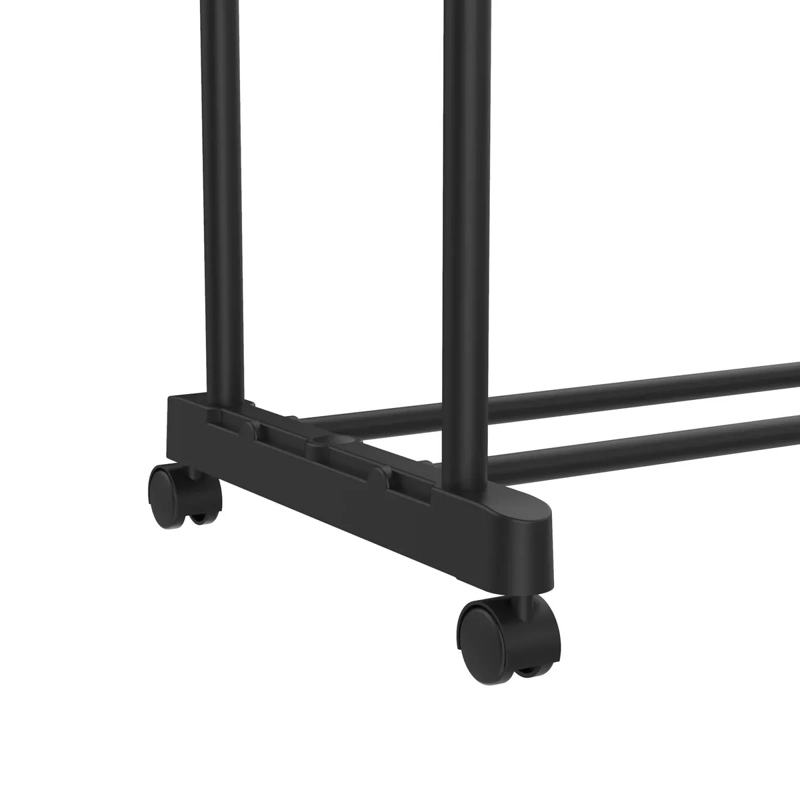 PERCHERO ORGANIZADOR DOBLE DE ROPA CON RUEDAS AJUSTABLE BLANCO - 4