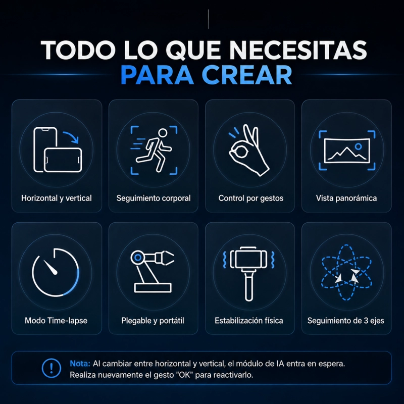 ESTABILIZADOR GIMBAL 3 EJES CELULAR SEGUIMIENTO CON IA - 3