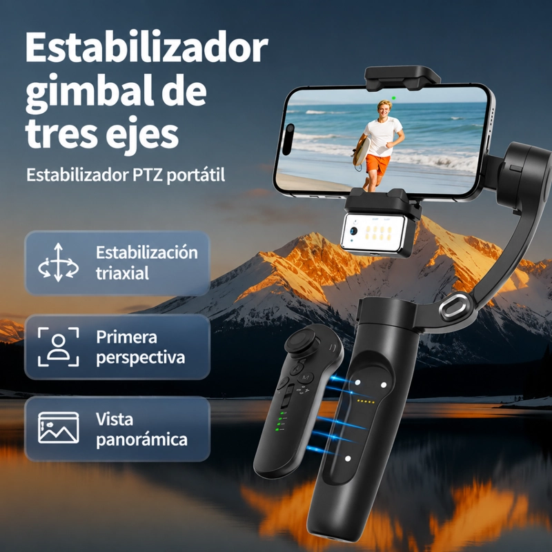 ESTABILIZADOR GIMBAL 3 EJES CELULAR SEGUIMIENTO CON IA - 4