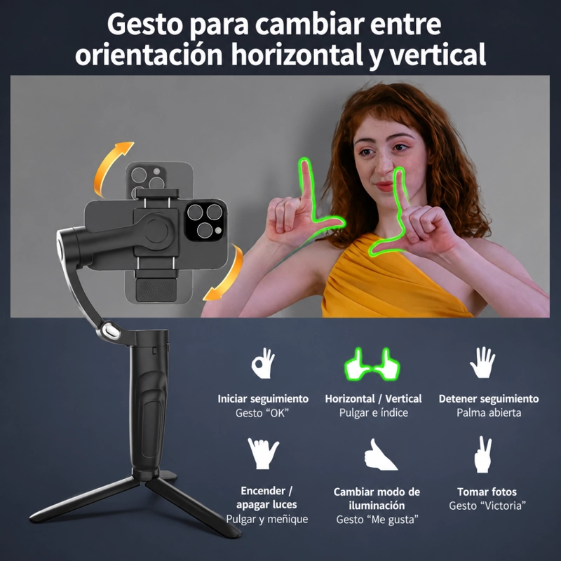 ESTABILIZADOR GIMBAL 3 EJES CELULAR SEGUIMIENTO CON IA - 5