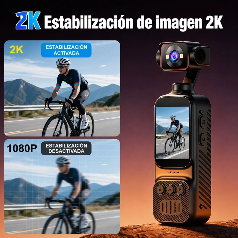 CAMARA DEPORTIVA GIMBAL 4K WIFI ESTABILIZADOR PANTALLA IR - 6