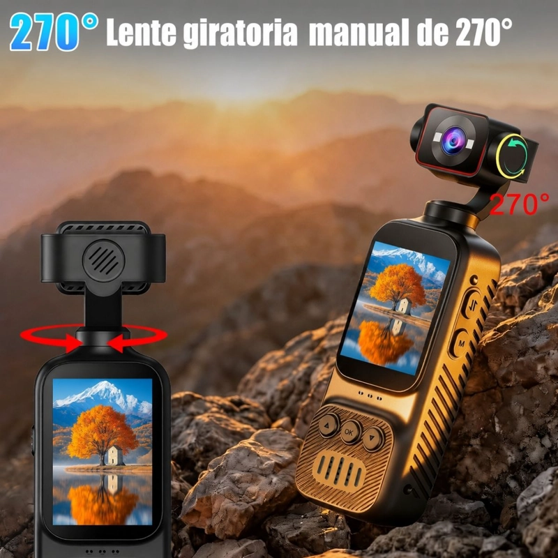 CAMARA DEPORTIVA GIMBAL 4K WIFI ESTABILIZADOR PANTALLA IR - 7