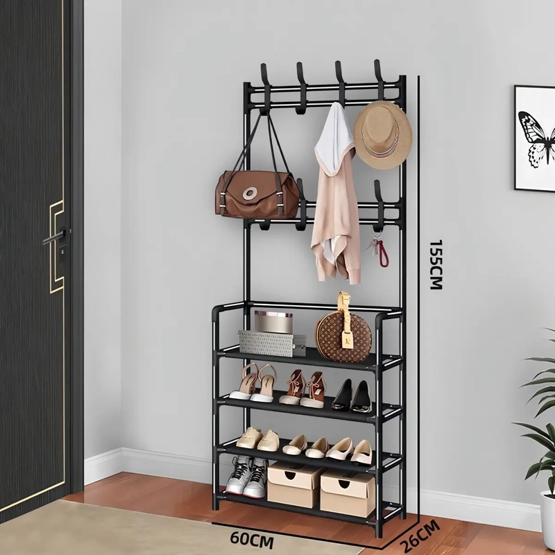PERCHERO ORGANIZADOR ROPA COLGANTE METALICO ESTANTE ZAPATERO - 4