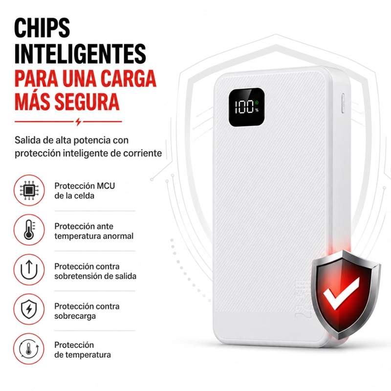 POWER BANK 40000MAH CARGA PORTATIL Y RAPIDA 22.5W 4 CABLES - 4